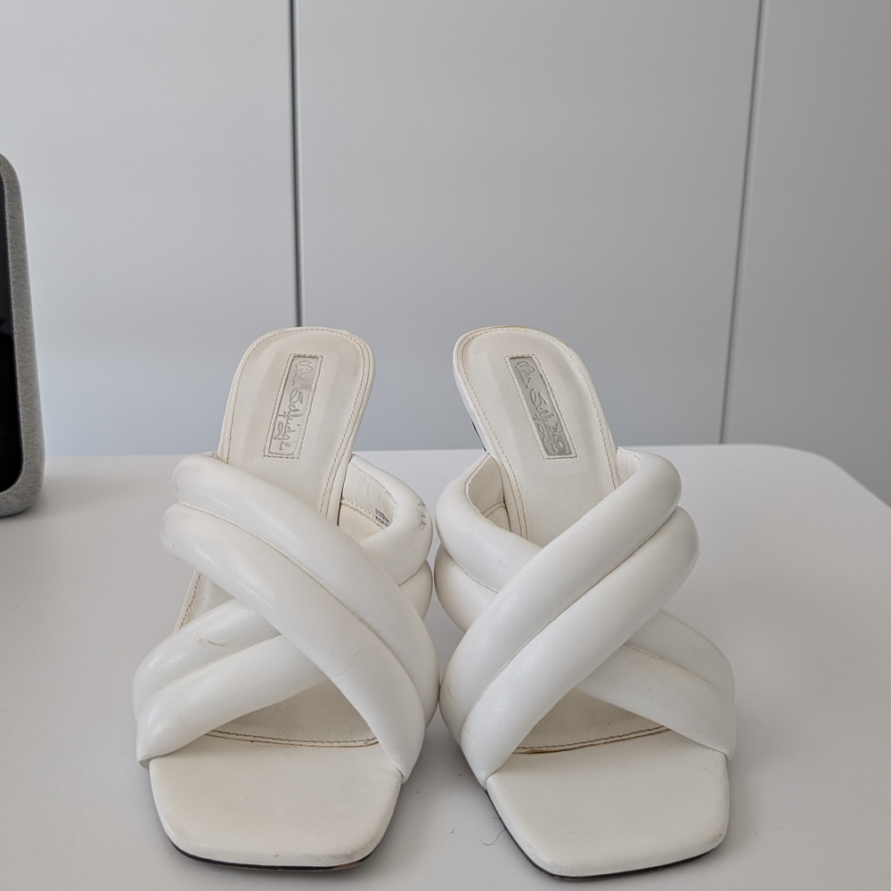 Miss Selfridge White Mules with Square Toe